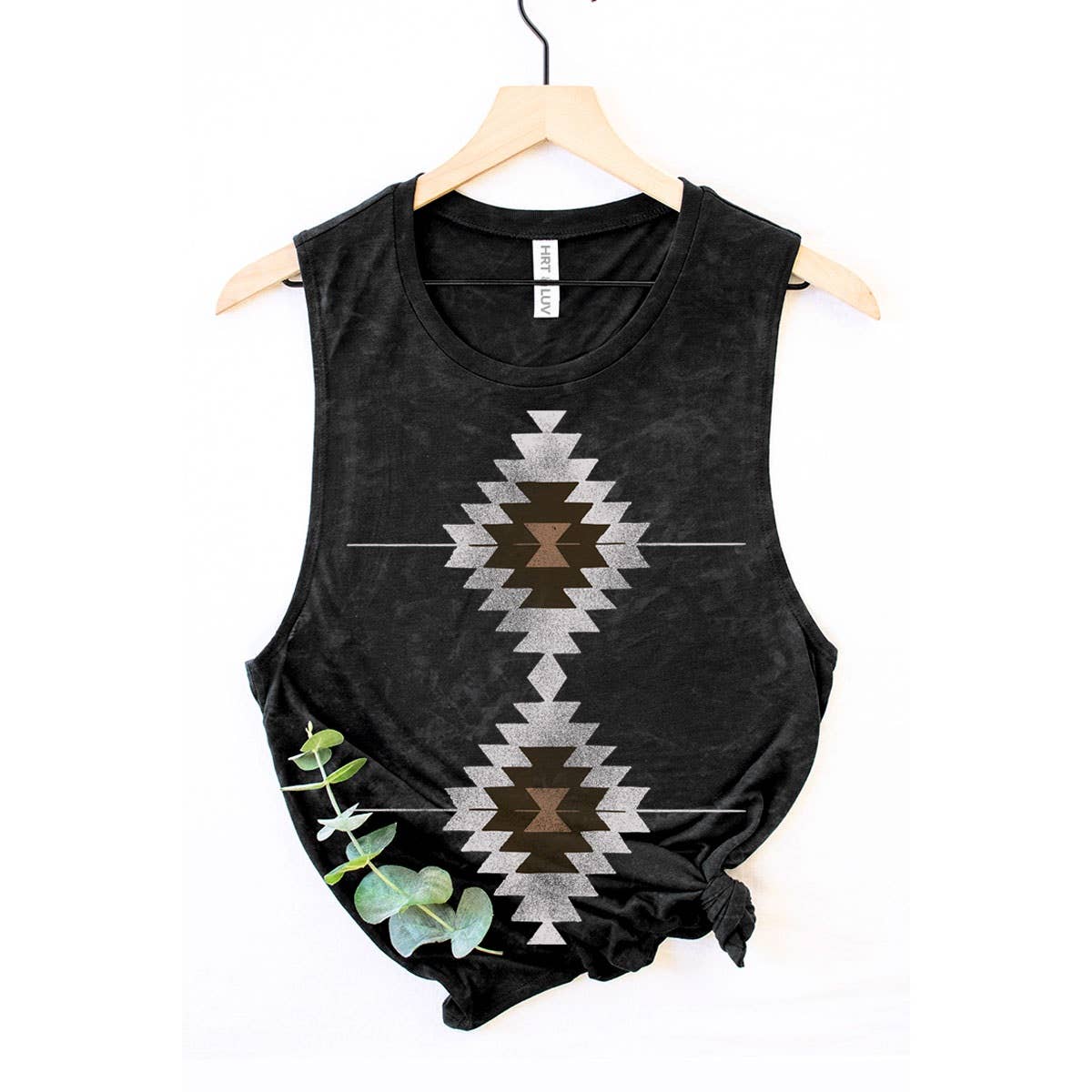 VINTAGE AZTEC MINERAL GRAPHIC TANK TOP: Mineral Black