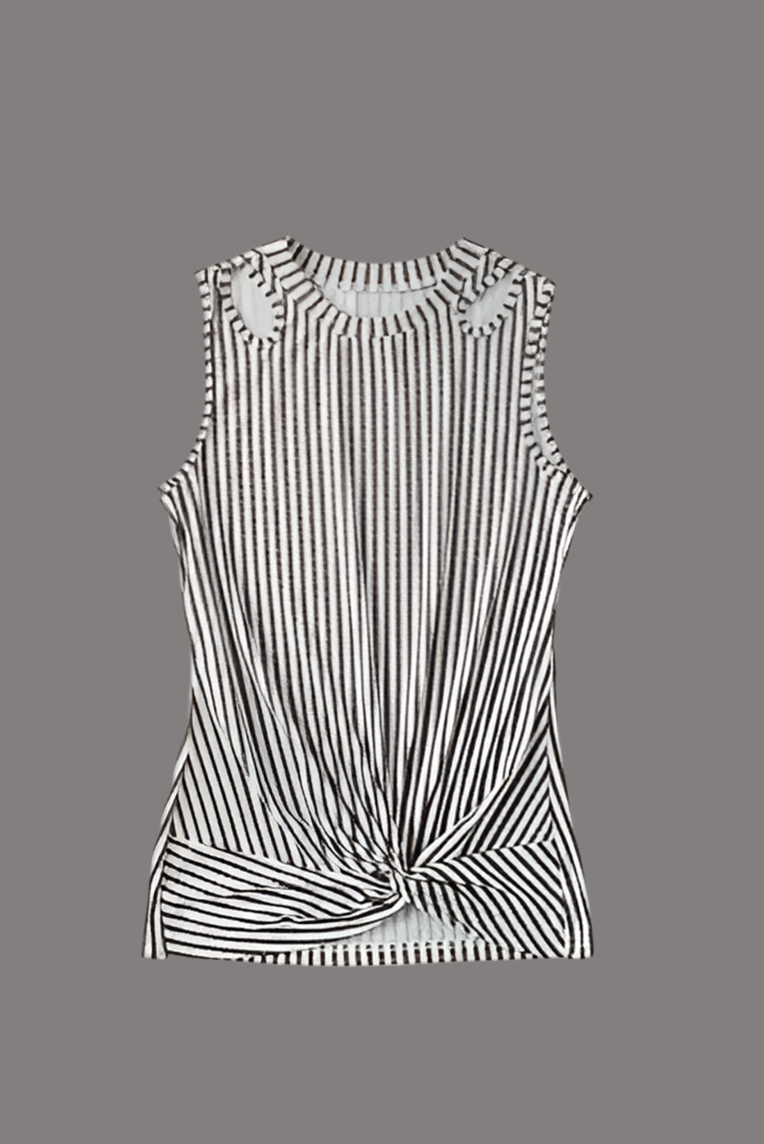 Cut out striped tank