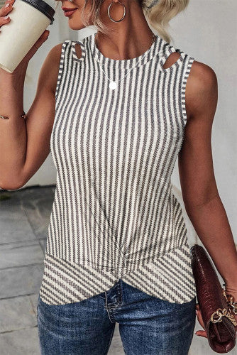 Cut out striped tank