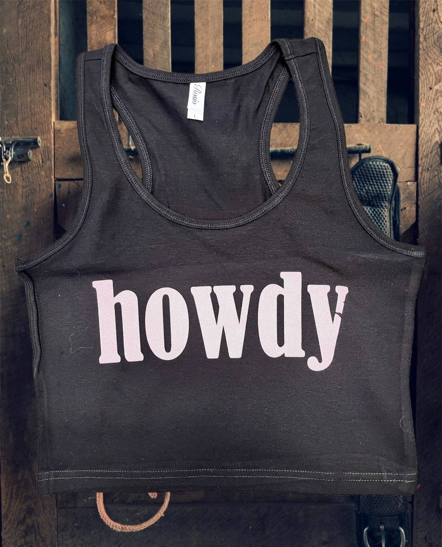 Howdy Black Cropped Tank